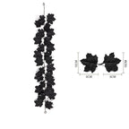 Black Maple Leaf Garland, 2-Pack Realistic Artificial Vine, Up to 79", Faux Silk Leaves for Halloween & Thanksgiving Decor, Gothic Wedding, Mantelpiece