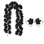 Black Maple Leaf Garland, 2-Pack Realistic Artificial Vine, Up to 79", Faux Silk Leaves for Halloween & Thanksgiving Decor, Gothic Wedding, Mantelpiece
