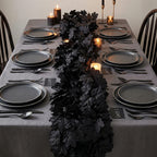Black Maple Leaf Garland, 2-Pack Realistic Artificial Vine, Up to 79", Faux Silk Leaves for Halloween & Thanksgiving Decor, Gothic Wedding, Mantelpiece