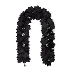 Black Maple Leaf Garland, 2-Pack Realistic Artificial Vine, Up to 79", Faux Silk Leaves for Halloween & Thanksgiving Decor, Gothic Wedding, Mantelpiece