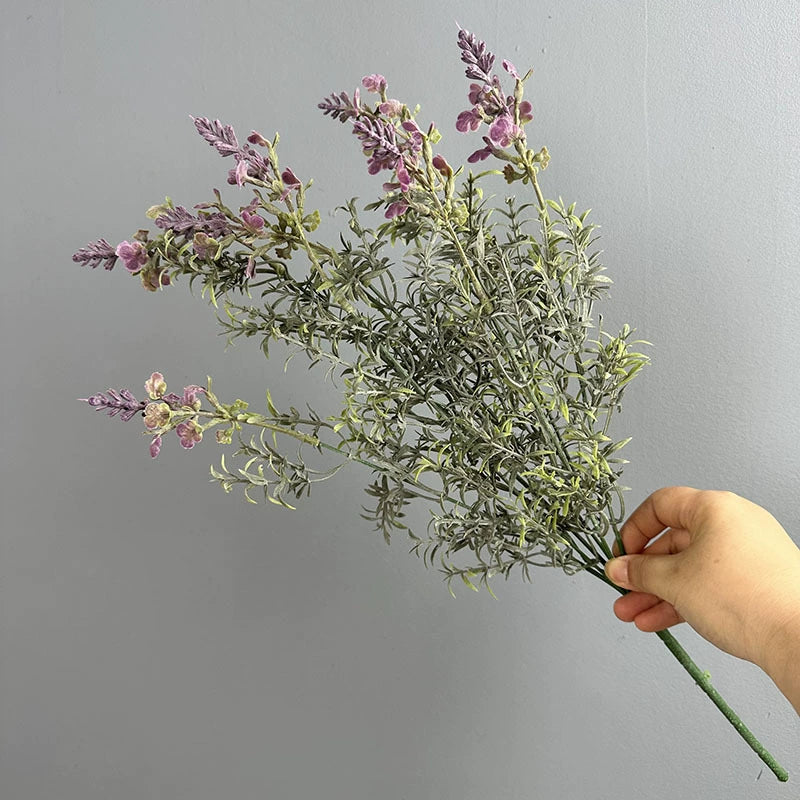 Lavender Artificial Flowers Set of 2, 21" Real-Touch Faux Floral Arrangement, Perfect for Home Decor, Weddings, and Events