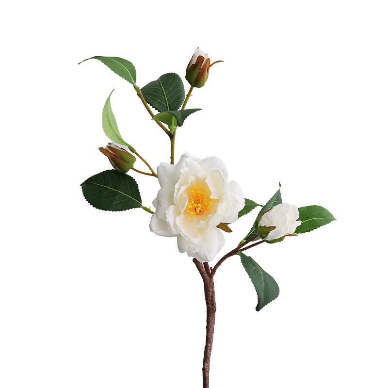 Artificial Camellia Flowers 20" | Real-Touch Silk Floral Arrangement | Perfect for Home Decor, Weddings, and Cottagecore Style