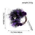 Halloween Skull Wreath with Cobwebs, 18" Red & 16" Purple, Spooky Home Decor, Party Decoration, Perfect for Halloween Events