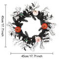 Autumn Pumpkin Wreath 18" | Realistic Faux Pine Needles & White Pumpkins | Perfect for Halloween Decor, Parties, Home Styling
