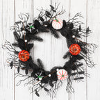 Autumn Pumpkin Wreath 18" | Realistic Faux Pine Needles & White Pumpkins | Perfect for Halloween Decor, Parties, Home Styling