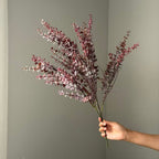 Real Touch Eucalyptus Stem, 25" Dusty Mauve Artificial Eucalyptus Branch, Lifelike Autumn Greenery for Wedding Bouquets, Vase Filler, Home Decor