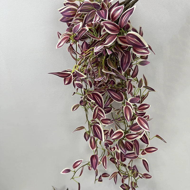 30" Realistic Trailing Vine, Artificial Purple-Tinged Hanging Plant, Bulk Faux Greenery for Wedding Planners, Wall Decor & DIY Florals
