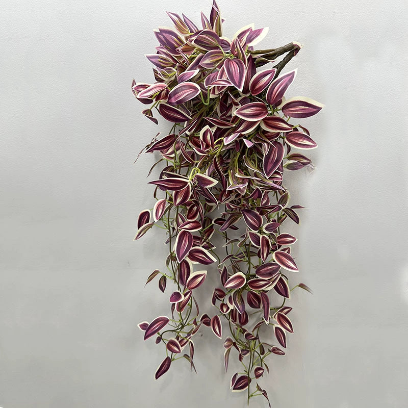 30" Realistic Trailing Vine, Artificial Purple-Tinged Hanging Plant, Bulk Faux Greenery for Wedding Planners, Wall Decor & DIY Florals