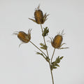 Faux Velvet Eryngium Stem, 28" Tall Artificial Sea Holly, 3-Head Thistle Spray in Moody Hues for Vase Filler, Home Decor & Wedding Arrangements