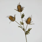 Faux Velvet Eryngium Stem, 28" Tall Artificial Sea Holly, 3-Head Thistle Spray in Moody Hues for Vase Filler, Home Decor & Wedding Arrangements