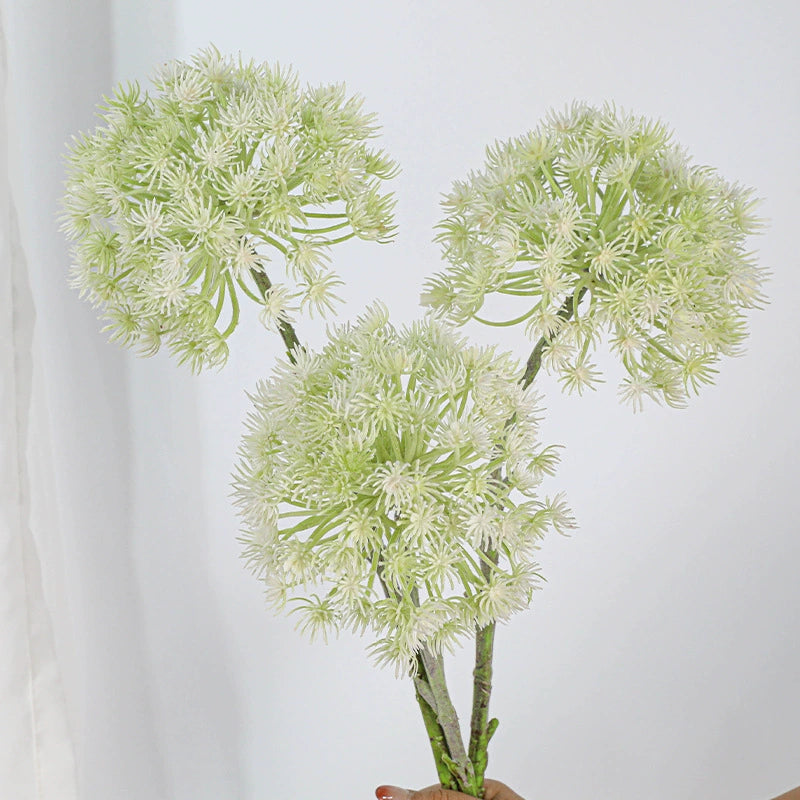 Large Faux Allium Stem, 19" Artificial Dandelion with 7" Flocked Head, Realistic Long Stem for Tall Vases, Wedding Centerpieces & Home Decor