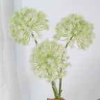 Large Faux Allium Stem, 19" Artificial Dandelion with 7" Flocked Head, Realistic Long Stem for Tall Vases, Wedding Centerpieces & Home Decor