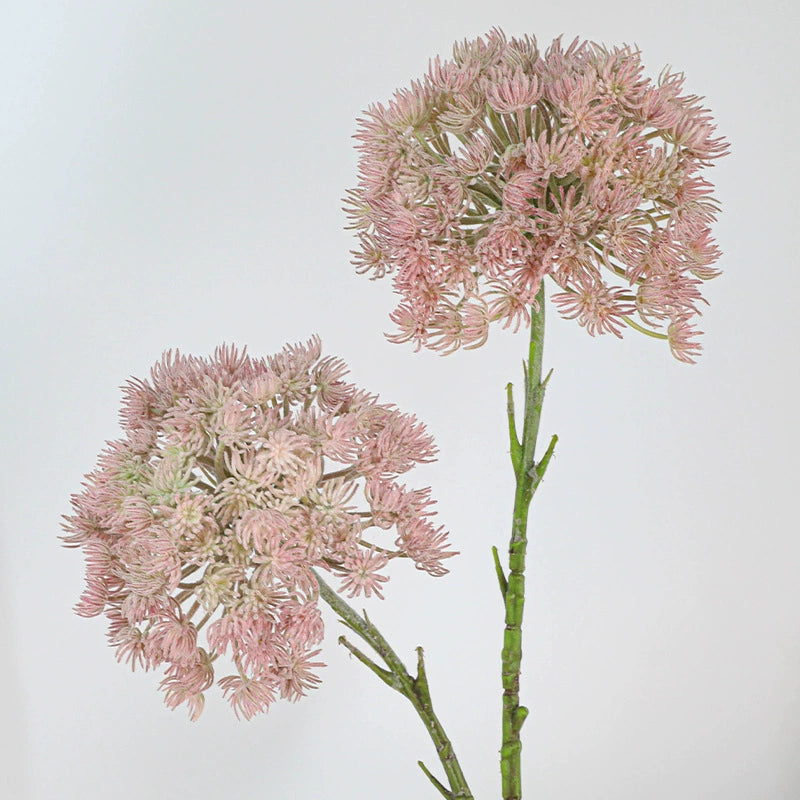 Large Faux Allium Stem, 19" Artificial Dandelion with 7" Flocked Head, Realistic Long Stem for Tall Vases, Wedding Centerpieces & Home Decor