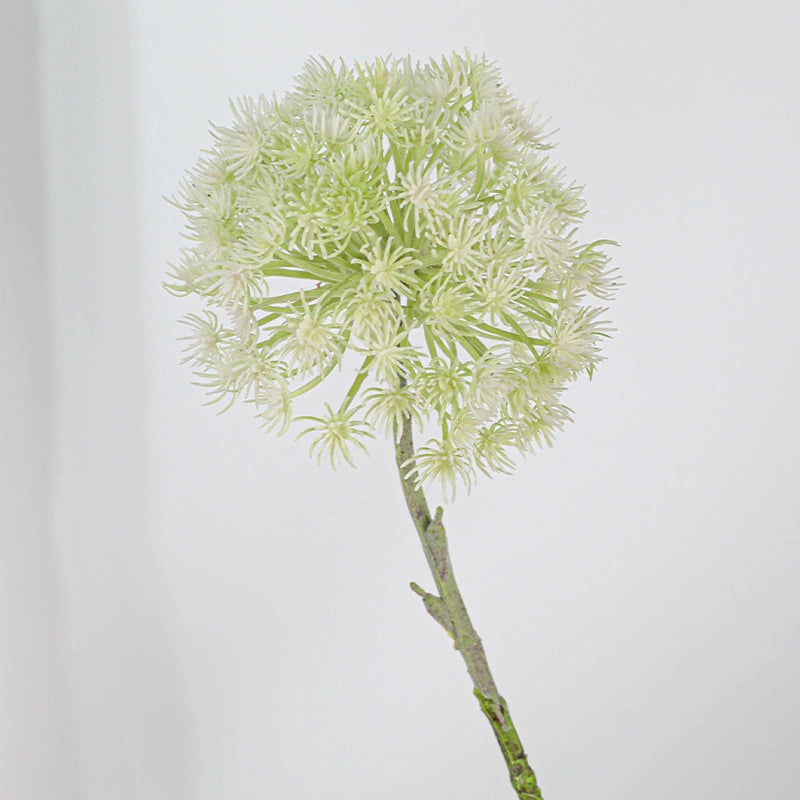 Large Faux Allium Stem, 19" Artificial Dandelion with 7" Flocked Head, Realistic Long Stem for Tall Vases, Wedding Centerpieces & Home Decor