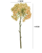 Large Faux Allium Stem, 19" Artificial Dandelion with 7" Flocked Head, Realistic Long Stem for Tall Vases, Wedding Centerpieces & Home Decor