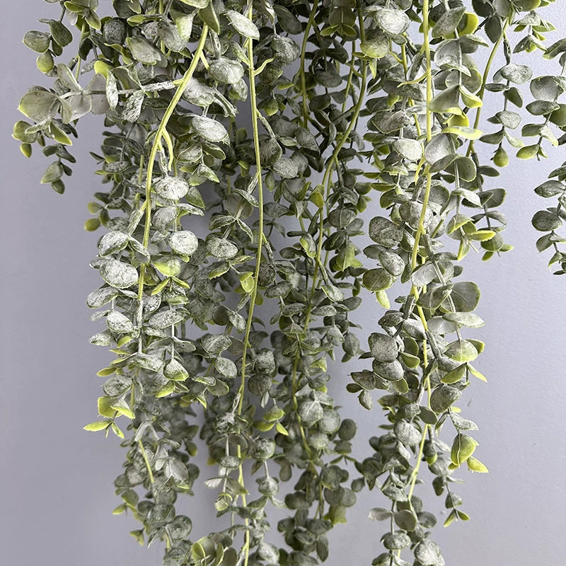 Realistic Trailing Eucalyptus Vine, 33" Artificial Hanging Plant, Lifelike Faux Greenery for Wall Decor, Shelf Styling & Event Design