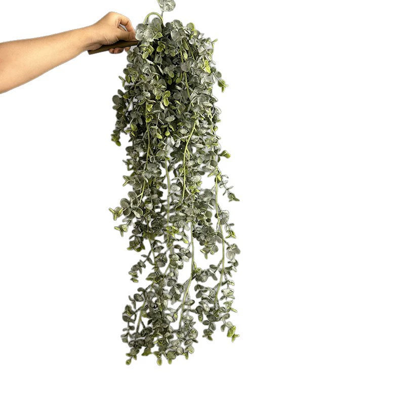 Realistic Trailing Eucalyptus Vine, 33" Artificial Hanging Plant, Lifelike Faux Greenery for Wall Decor, Shelf Styling & Event Design