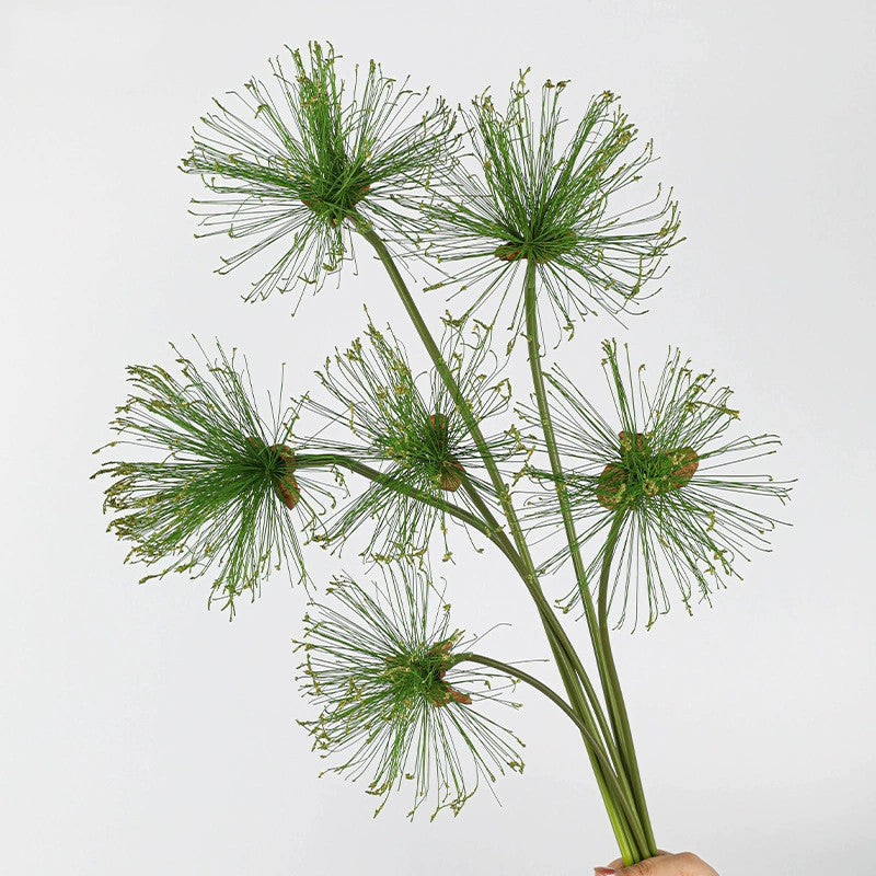 Faux Papyrus Stem, 32" or 25" Tall Realistic Allium Grass, Architectural Plant for Modern Vase Arrangements, Home Decor, Wedding & Event Floral