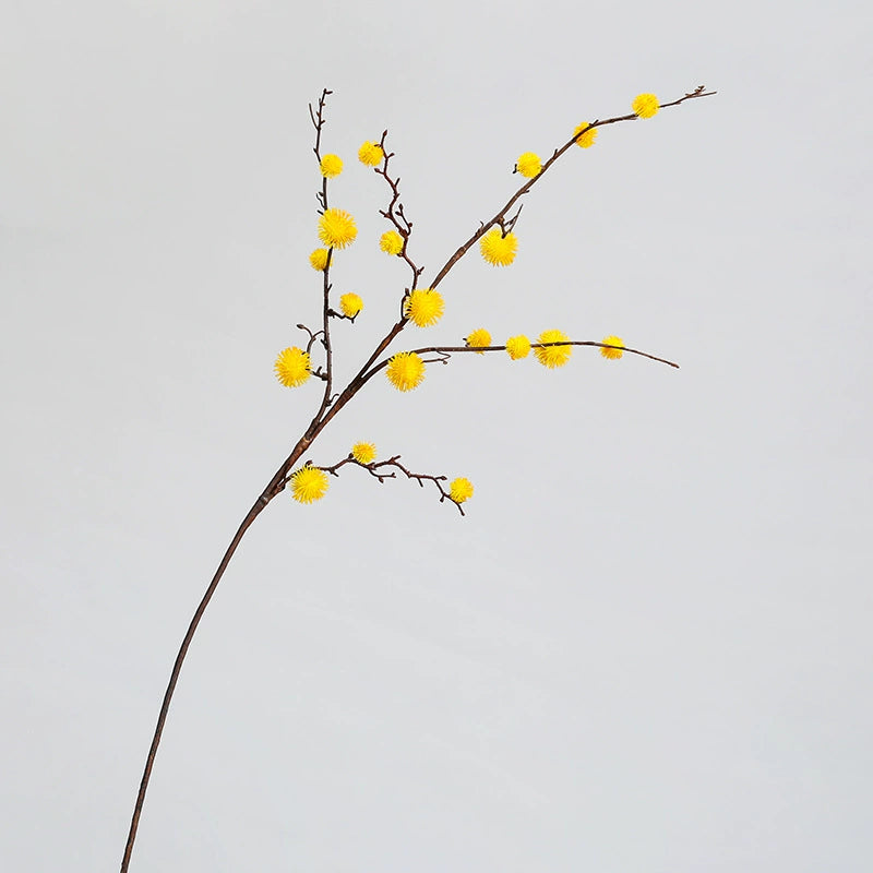 Faux Spiky Ricinus Castor Bean Stem, 39" Tall Realistic Textured Pod Branch, Sculptural Vase Filler for Home Decor, Floral Arrangements, Wedding & Event Design