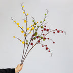 Faux Spiky Ricinus Castor Bean Stem, 39" Tall Realistic Textured Pod Branch, Sculptural Vase Filler for Home Decor, Floral Arrangements, Wedding & Event Design