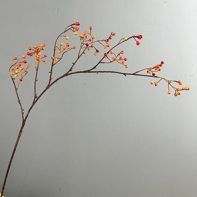 Faux Autumn Berry Branch, 45" Tall Realistic Berry Spray, Long Stem for Vase Filler, Rustic Home Decor, Wedding Arrangements & Seasonal Wreaths