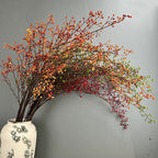 Faux Autumn Berry Branch, 45" Tall Realistic Berry Spray, Long Stem for Vase Filler, Rustic Home Decor, Wedding Arrangements & Seasonal Wreaths