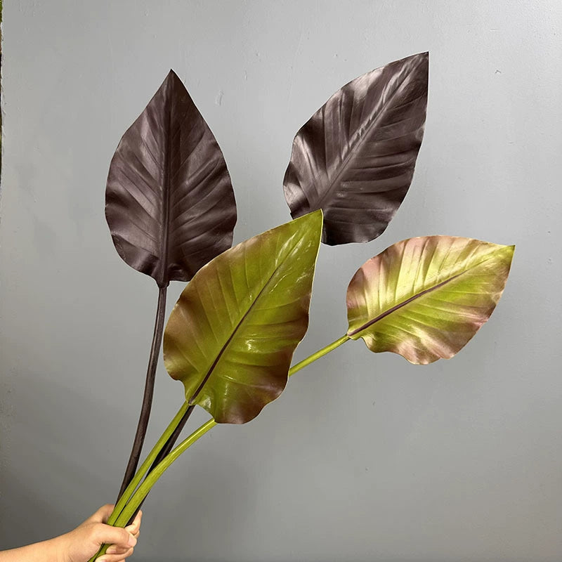 Real Touch Calla Lily Leaf Stem, 29" Tall Faux Tropical Leaf, Sculptural & Authentic Looking, for Modern Vase Decor, Floral Arrangements & Events