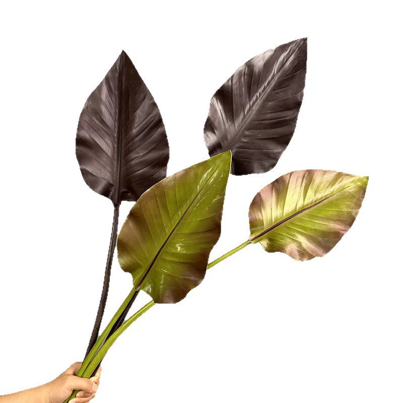 Real Touch Calla Lily Leaf Stem, 29" Tall Faux Tropical Leaf, Sculptural & Authentic Looking, for Modern Vase Decor, Floral Arrangements & Events