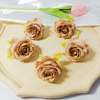 Set of 5 Premium Silk Rose Heads, 2-Inch Realistic Artificial Flowers for DIY Wedding Boutonnières, Corsages & Crafts