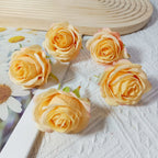 Set of 5 Premium Silk Rose Heads, 2-Inch Realistic Artificial Flowers for DIY Wedding Boutonnières, Corsages & Crafts