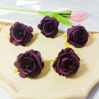 Set of 5 Premium Silk Rose Heads, 2-Inch Realistic Artificial Flowers for DIY Wedding Boutonnières, Corsages & Crafts
