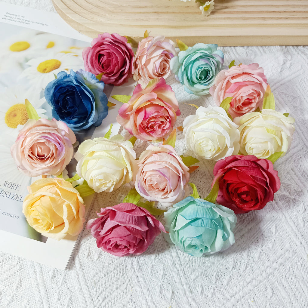 Set of 5 Premium Silk Rose Heads, 2-Inch Realistic Artificial Flowers for DIY Wedding Boutonnières, Corsages & Crafts