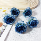 Set of 5 Premium Silk Rose Heads, 2-Inch Realistic Artificial Flowers for DIY Wedding Boutonnières, Corsages & Crafts