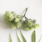 Realistic Faux Pine Pick with Cone, 5.5" Greenery Stem for DIY Crafts, Rustic Wedding Boutonnieres, Wreath Making & Holiday Floral Decor