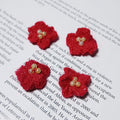Handcrafted Warm-Coloured Knit Daisy Flowers, 1" Realistic Faux Floral Embellishments for Corsages, Gift Wrapping, Home Decor, Weddings