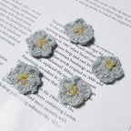 Handcrafted Warm-Coloured Knit Daisy Flowers, 1" Realistic Faux Floral Embellishments for Corsages, Gift Wrapping, Home Decor, Weddings