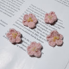 Handcrafted Warm-Coloured Knit Daisy Flowers, 1" Realistic Faux Floral Embellishments for Corsages, Gift Wrapping, Home Decor, Weddings