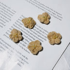 Handcrafted Warm-Coloured Knit Daisy Flowers, 1" Realistic Faux Floral Embellishments for Corsages, Gift Wrapping, Home Decor, Weddings