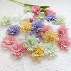 2" Fabric Wildflower Heads, Small Realistic Faux Flowers for DIY Crafts, Wedding Boutonnieres, Corsages, Hair Clips & Gift Embellishments