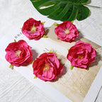 Realistic Camellia Flower Heads, 2.5-Inch Faux Blooms, Lifelike Craft Flowers for DIY Corsages, Wedding Decor, Hair Accessories, Millinery