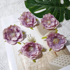Realistic Camellia Flower Heads, 2.5-Inch Faux Blooms, Lifelike Craft Flowers for DIY Corsages, Wedding Decor, Hair Accessories, Millinery
