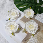 Realistic Camellia Flower Heads, 2.5-Inch Faux Blooms, Lifelike Craft Flowers for DIY Corsages, Wedding Decor, Hair Accessories, Millinery