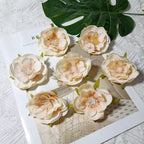 Realistic Camellia Flower Heads, 2.5-Inch Faux Blooms, Lifelike Craft Flowers for DIY Corsages, Wedding Decor, Hair Accessories, Millinery