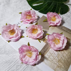 Realistic Camellia Flower Heads, 2.5-Inch Faux Blooms, Lifelike Craft Flowers for DIY Corsages, Wedding Decor, Hair Accessories, Millinery