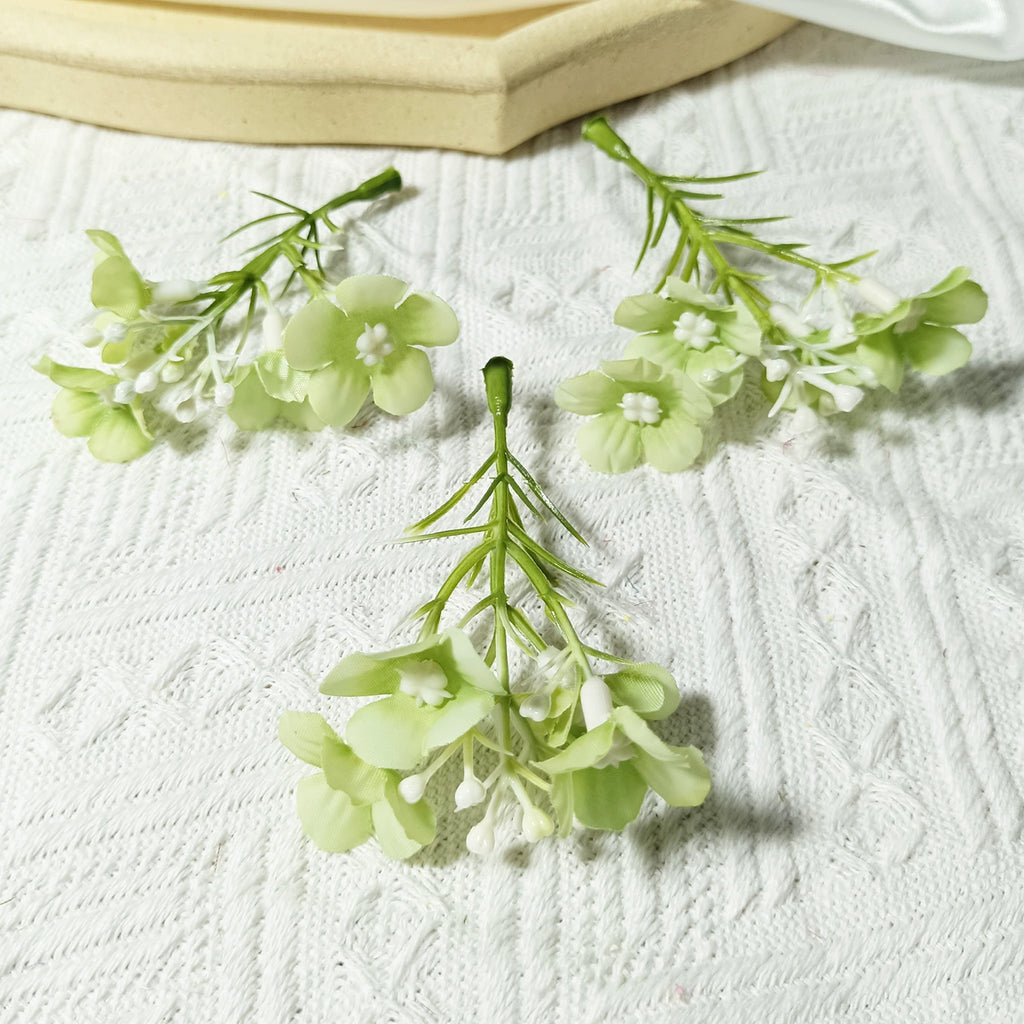 Dainty Faux Wildflower Sprigs, 10-Pack, 3-Inch Stems in 15 Colours, Realistic Look for DIY Corsages, Wedding Crafts & Bulk Floral Supply