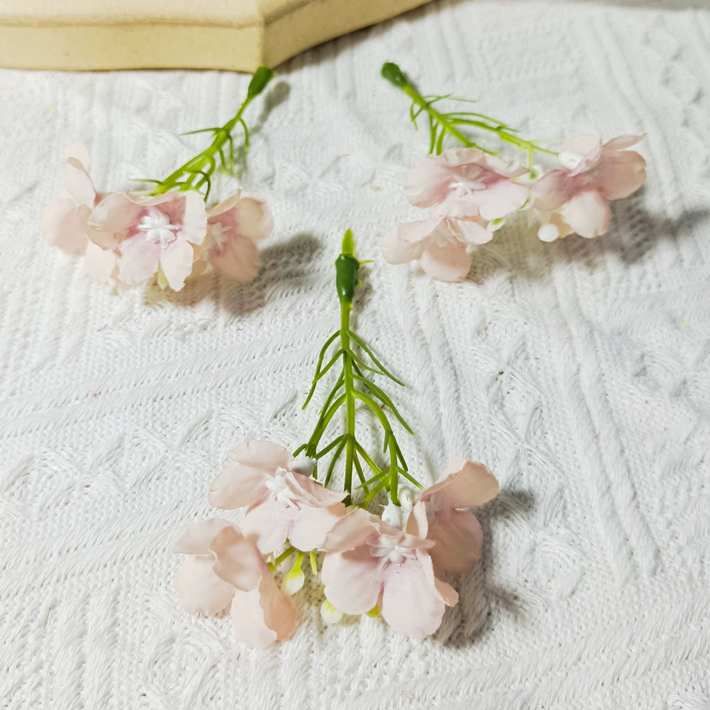 Dainty Faux Wildflower Sprigs, 10-Pack, 3-Inch Stems in 15 Colours, Realistic Look for DIY Corsages, Wedding Crafts & Bulk Floral Supply