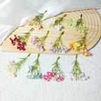 Dainty Faux Wildflower Sprigs, 10-Pack, 3-Inch Stems in 15 Colours, Realistic Look for DIY Corsages, Wedding Crafts & Bulk Floral Supply