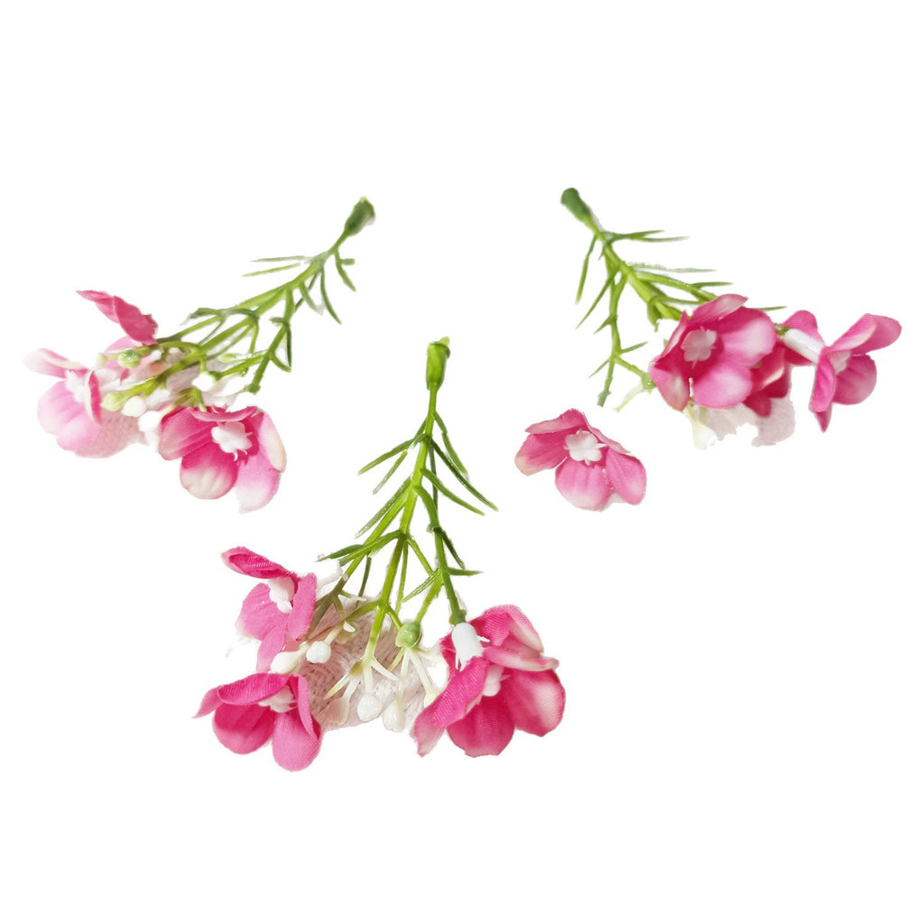 Dainty Faux Wildflower Sprigs, 10-Pack, 3-Inch Stems in 15 Colours, Realistic Look for DIY Corsages, Wedding Crafts & Bulk Floral Supply