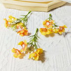 Dainty Faux Wildflower Sprigs, 10-Pack, 3-Inch Stems in 15 Colours, Realistic Look for DIY Corsages, Wedding Crafts & Bulk Floral Supply