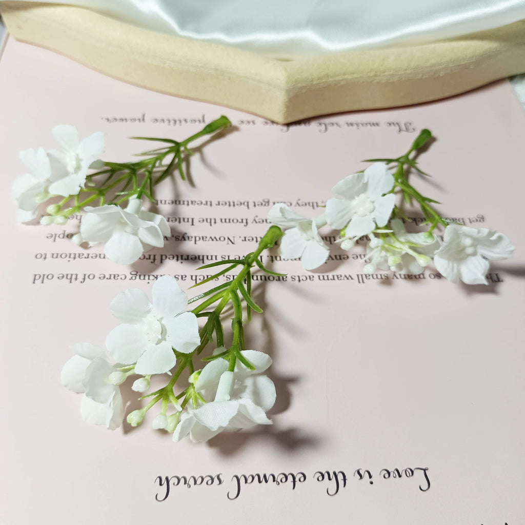 Dainty Faux Wildflower Sprigs, 10-Pack, 3-Inch Stems in 15 Colours, Realistic Look for DIY Corsages, Wedding Crafts & Bulk Floral Supply